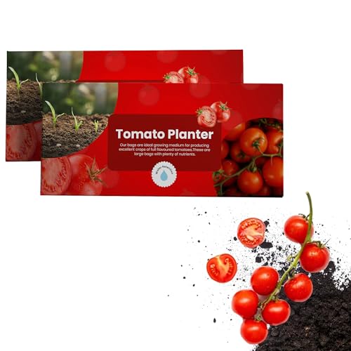 Pluto Packaging 56 Litres Tomato Planter Enriched Grow Bags With Nutrient Improved Water Retention Flavoursome Tomatoes (56 Litres (1 Bag))