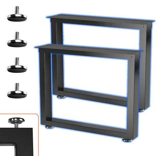 SKYSEN 28" Metal Table Legs, Desk Legs, Coffee Table Legs,Bench Legs for Desk, Coffee Tables, Dining Tables, Benches-28 * 35" Square Shape- Heavy Duty- Thickened Material- Black(zt-f-28"*35")
