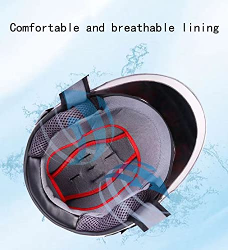 Pricexes Kids Motorcycle Vintage Half Helmet With Sun Visor,3/4 Retro Light Open Face Moped Helmet,Summer Scooter Light Moped Helmet Atv Street Helmet -Dot/Ece Approved(Within 52Cm), 48-52Cm #TOP2