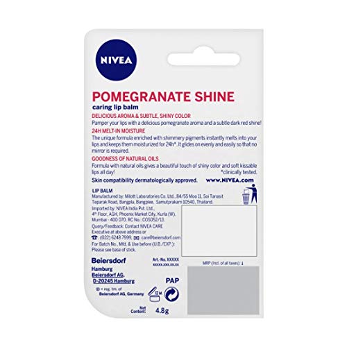 NIVEA Pomegranate Shine Lip Balm - 4.8g
