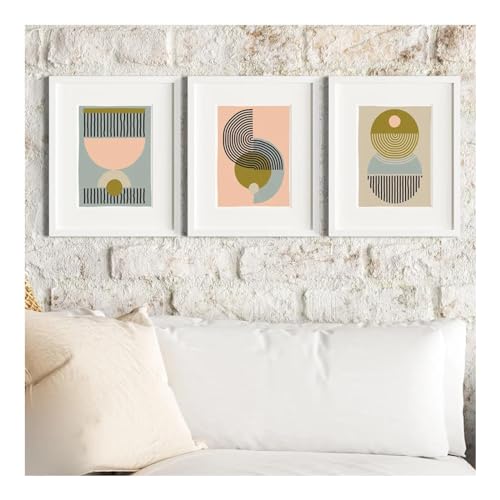 Peinture sur toile géométrique minimaliste 30x50 cm lot de 3 affiches déco salon