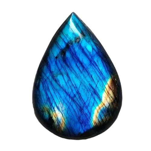 Labradorite bleue véritable poire 37mm pour remplacer des cabochons ternes en bijouterie
