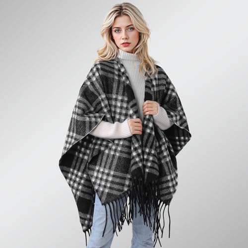 Premillow Shawl Wraps for Women, Open Front Cape Ponchos for Women, Oversized Womens Poncho Shaw for Spring Fall Winter4