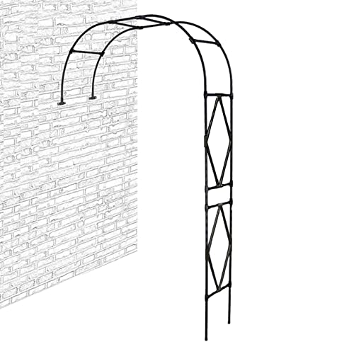 Arco de jardín semicircular, enrejado de medio lado con arco de rosas montado en la pared, cenador de pérgola for plantas trepadoras, metal resistente a la intemperie, for decoración al aire libre(Bla