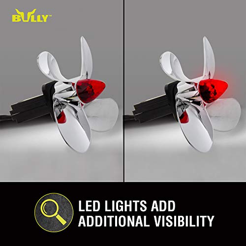 Bully CR-402L Chrome ABS Plastic Universal Fit Truck Propeller LED Brake Light Hitch Cover Fits 1.25" and 2" Hitch Receivers for Trucks from Chevy (Chevrolet), Ford, Toyota, GMC, Dodge RAM, Jeep - Thumbnail 4