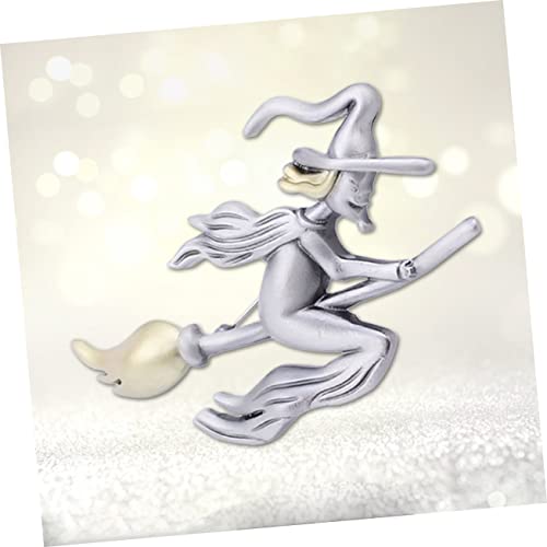 Amosfun Accessories For Women Jewelry Christmas Gifts Silver Brooch Halloween Enamel Brooch Women Breastpin Witch Pin Jewelry Gift Pin Buckle Ancient Tin Badge Vintage Antique Miss #TOP2