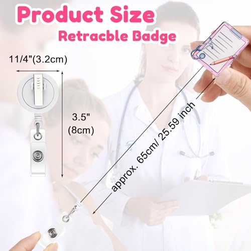 BOUBONI 10 Stück Lustige Krankenschwester Ausweishalter Süße einziehbare Klinik Ausweishalter für Ärzte, Krankenschwestern, Studenten
