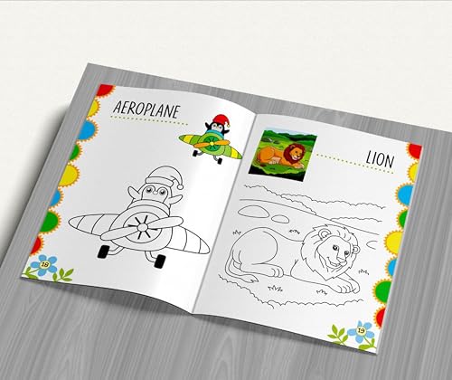 Image of Jumbo Colouring Book 3 - Coloring Activity - Gift to Children for Painting, Drawing and Colouring with reference guide - Colouring Activities Book for Kids Age 3+ Years