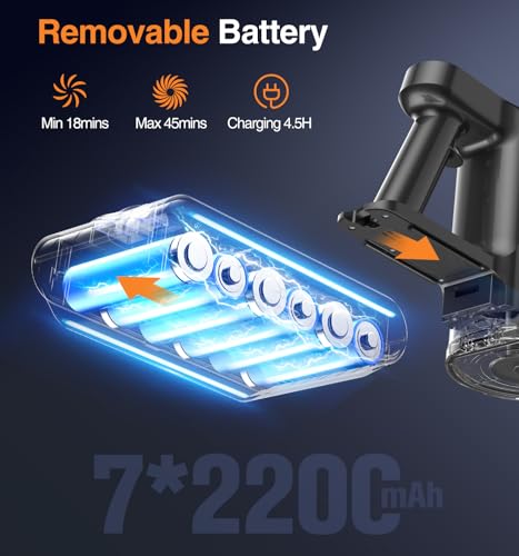 Image of Natrogix Cordless Vacuum Cleaner, Stick Vacuum Cordless Lightweight, 45Mins Runtime, 3 Suction Modes, Smart Display, Wall-Mounted Charging, Vacuum Cleaners for Home Pet Hair, Carpet, Hardwood Floor