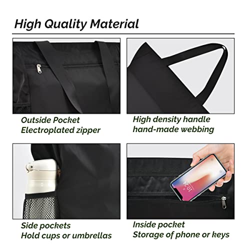 Image of Buringer HOMESPON Large Tote Bag with Pockets shoulder bag Lightweight for Travel Hiking Beach Gym
