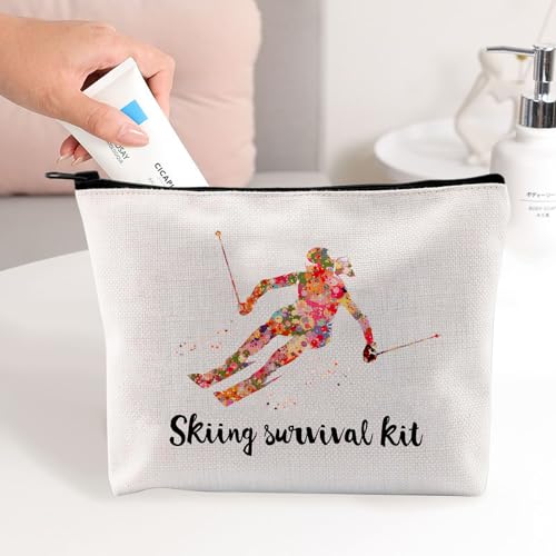 Skiing Survival Kit Ski Themed Makeup Bag - Essential for Skiing Survival Fashionable and Portable Beauty Storage Bag Gifts for Skiers Women4