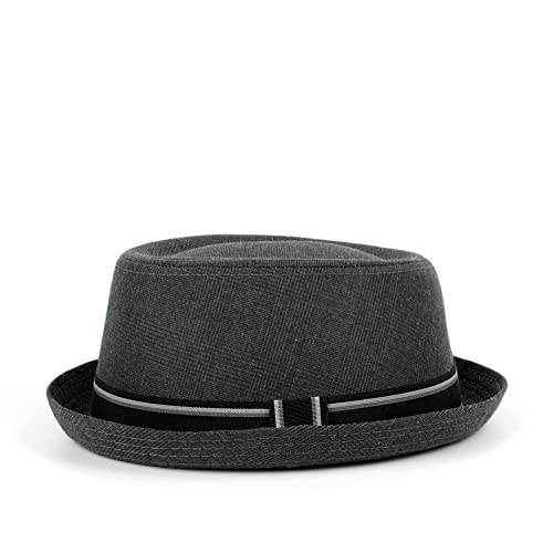 GHC-Casquettes-et-Chapeaux-1pcs-Dad-Dad-Bowler-Porkpie-Jazz-Chapeau-Men-Fedora-Chapeau-Appartement-Porc-Pie-Chapeau-for-Gentleman-Big-Taille-S-m-l-XL-Couleur-Dark-Gray-Taille-7-18