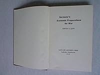 Germany's Economic Preperations for War B0007HPZT2 Book Cover