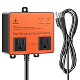Refrigerator Surge Protector, Ortis Double Outlet Voltage Protector for Home Appliances with Time Delay, 5ft Power Cord, Protects Against Brownout, Spike, Instant Surge All Voltage Abnormalities