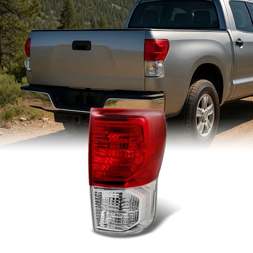 AKKON - For Toyota Tundra Pickup Truck Red Clear Tail Light Rear Brake Lamp Replacement Passenger Right Side