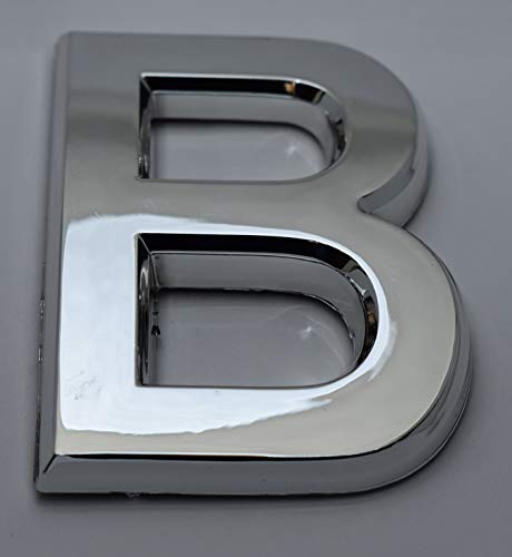 1 PCS - Apartment Number Sign/Mailbox Number Sign, Door Number Sign. Letter B (Silver,3D, Size 2.75 x 1.75, Comes with Double Sided Tape)- The Maple line