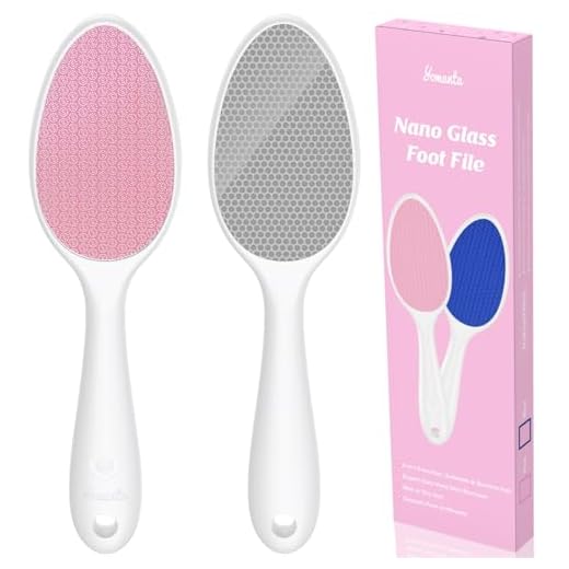 2 en 1 Lima Para Pies Nano Vidrio - Lima Pies y Removedor con Mango Largo, Elimina Durezas y Callosidades, Foot File Suave Profesional, Uso Húmedo/Seco -Rosa
