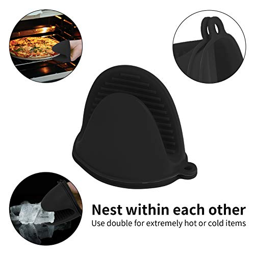 Tifanso TF-TFB039A Silicone Oven Mitts Pot Holders Sets For Kitchen Heat Resistant Small Kitchen Mittens Rubber Air Fryer Mitts Mini Pot Pinch Grip thumb #6