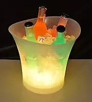 Balde De Gelo Com Caixa De Som Led Rgb 7 Cores Bluetooth Balde de Gelo Transparente com Alto-Falante Bluetooth 5L - YODHE