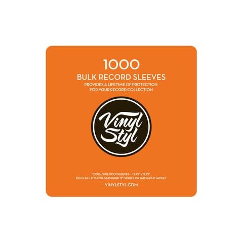 Vinyl Styl 12" Vinyl Record Protective Outer Sleeves - 1000 Ct Bulk PK (Clear) Cover