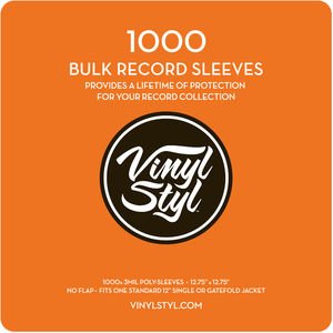 Vinyl Styl 12" Vinyl Record Protective Outer Sleeves - 1000 Ct Bulk PK (Clear)