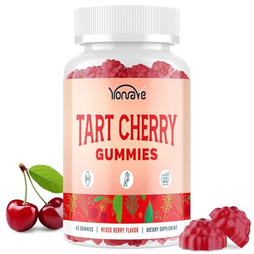 3300mg Tart Cherry Gummies for Uric Acid Cleanse Sleep Gout Joint & Kidney Support Tart Cherry Extract with Celery Seed Melatonin Vitamin C Detox & Antioxidant Mixed Berry Flavor 60 Count