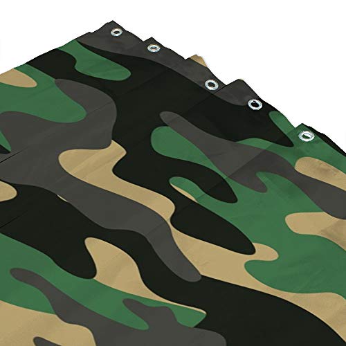 Rideau de douche lavable en machine polyester imperméable camouflage