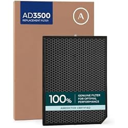 AIRDOCTOR Genuine AD3000/3500 Replacement Filter. Includes 1 Premium Activated Carbon/VOC with 1 Pre-Filter Attached. Guaranteed Quality & Performance. Removes Smoke & Gases