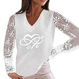 Women's Casual Lace Mesh Sleeve Shirt Sexy V Neck Top Pullover Sweaters Hollow Out Plus Size...