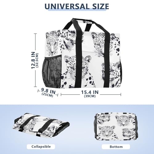 Nander Beautiful Art Leopard Foldable Tote Bag Waterproof Sandproof Women Beach Bag Handbag Gym Bag2