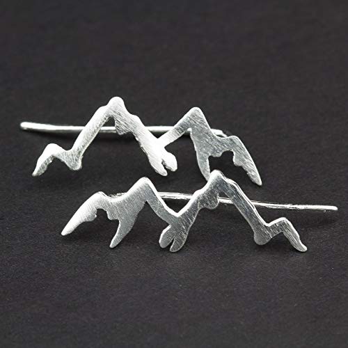 Mountain Peak Crawler Earrings Silver Mountains Climbers Wrap Earring3