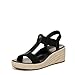 Vionic Womens Calera Wedge Sandal Black Leather 9 W