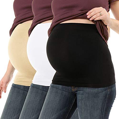 Diravo 3 Pack Womens Maternity Belly Band for Pregnancy Non-slip Silicone Stretch Pregnancy Support Belly Belt Bands