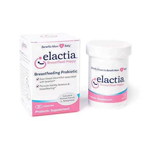 Elactia Breastfeeding Probiotic | Lactation Supplements | Newborn Essentials and Probiotics for Both Mom & Baby | Daily Supplement for Healthy Lactation | 30 Count | Breastfeed Happy