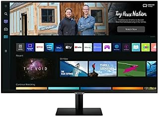 Samsung M5 Monitor S27BM500EU, 27 Inch, VA Panel, Screen with Speakers, Full HD Resolution, Refresh Rate 60 Hz, 3-Sided Almost Frameless Design, Smart TV Apps with Remote Control, Black