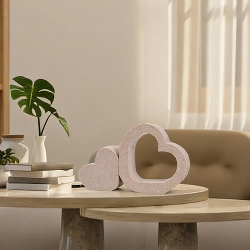 Conjunto de 2 Estatuas de Corazón de Resina miniatura 5