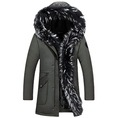 Veste en duvet masculine haut de gamme en vert militaire élégant XL