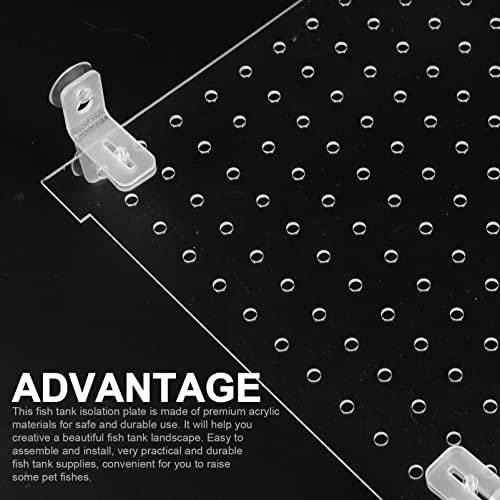 POPETPOP Aquarium Divider Board Fish Tank Partition Panel Separator Acrylic Transparent Aquarium Panel Separator for Mixed Breeding - Image 3