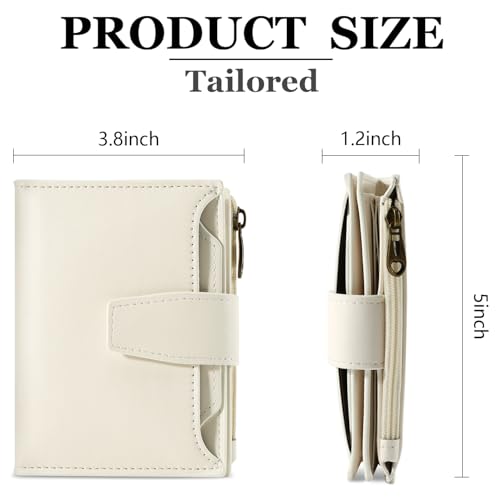 Image of Airkit Small Wallet Women RFID Blocking Soft Leather Bifold Compact Card Holder Wallet for Women with Zipper Coin Pocket 4 ID Window