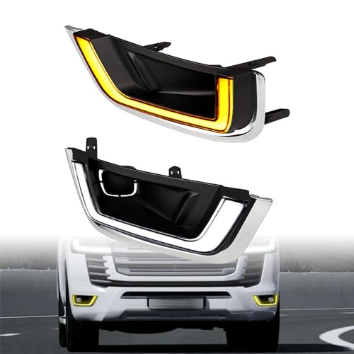 Anzios Compatible with 2022-2024 Toyota Land Cruiser LC300 ZX VX-R Set of 2X White/Amber LED Sequential Daytime Running Light w/Turn Signal + 1X Wiring Harness, A19-208-AZO-1