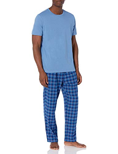 Nautica Men's Flannel Pant Pajama Set, Riviera Blue, Medium