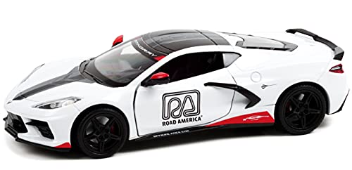 Modelo Chevrolet Corvette C8 Stingray 1/24 Blanco miniatura 2