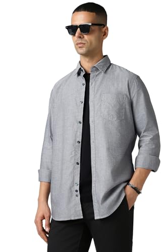 Image of Van Heusen Men's 100% Cotton Solid Regular Fit Casual Shirt