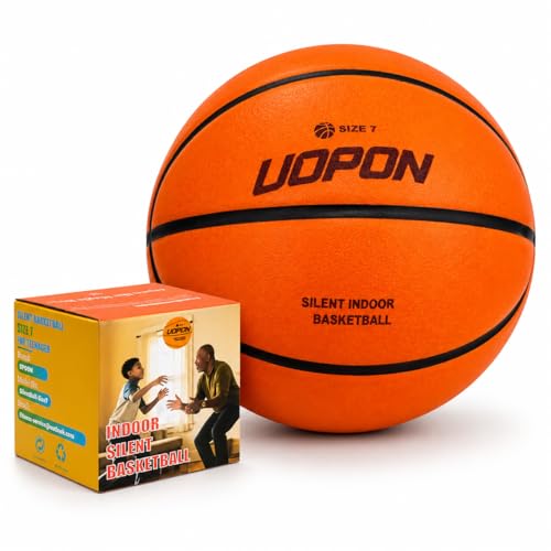 UOPON Silent Foam Basketball Size 7(29.5'), Dribbling Indoor Soft Basketball, Quiet Soundless...