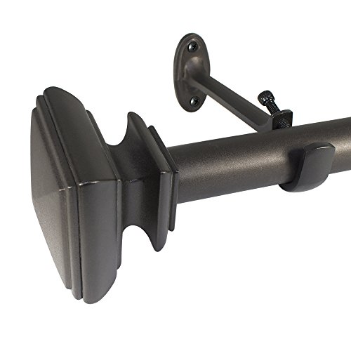 Decopolitan 7/8-Inch Square Window Treatment Rod Set, 18 To 36-Inch, Copper #TOP1