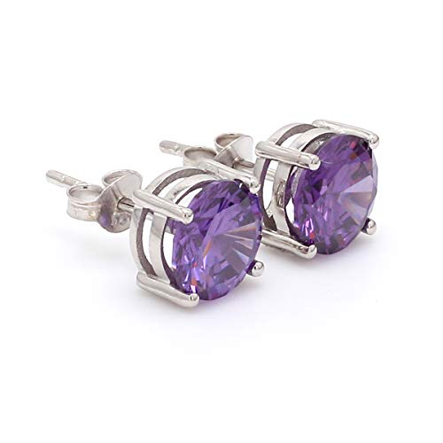 Image of Ornate Jewels 925 Silver 2 Carat American Diamond Solitaire Stud Earrings for Women and Girls | With Certificate of Authenticity and 925 Stamp | Life-time Warranty*