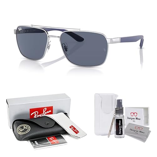 Ray-Ban RB3701 Rectangle Sunglasses for Men +BUNDLE with ACCESSORY EYEWEAR KIT2