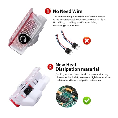 4Pcs Car Door Projector Lights HD LED Logo Lights Projector Welcome Compatible with MerIceIdeIs BenIz Accessories A B C E M G GL GLA GLC GLE GLS Class 4dr W205 W213 W176 W166 W212 - Image 4