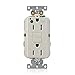 Leviton GFWT1-HGT 15A-125V Extra-Heavy Duty Hospital Grade Tamper/Weather-Resistant Duplex Self-Test GFCI Receptacle, Light Almond, 15-Amp