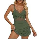 Bañador Reductor Mujer Barriga Trajes de Baño Una Pieza Vientre Plano Cintura Alta Monokinis Control de Barriga Cintura Alta Cuello en V Sexy Bañadores Reductores Ropa de Baño Playa